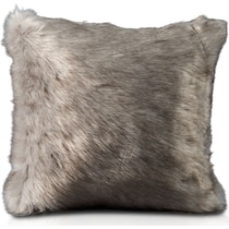 faux fur gray accent pillow   