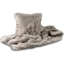 faux fur gray accent pillow   