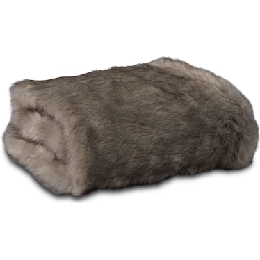 Faux Fur Throw - Gray Wolf