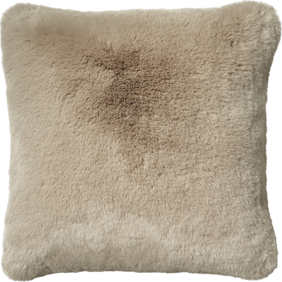 faux fur light brown accent pillow   