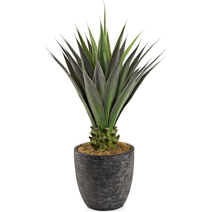 Faux 4.5' Jumbo Agave Plant with Summit Planter - Large