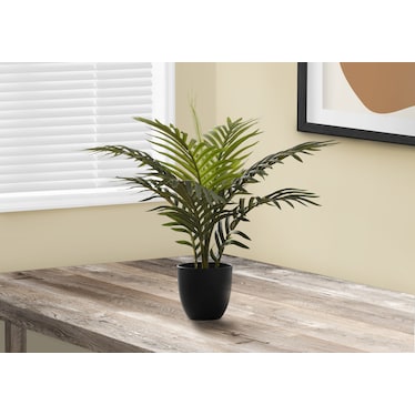 Faux Palm Tree with Black Planter