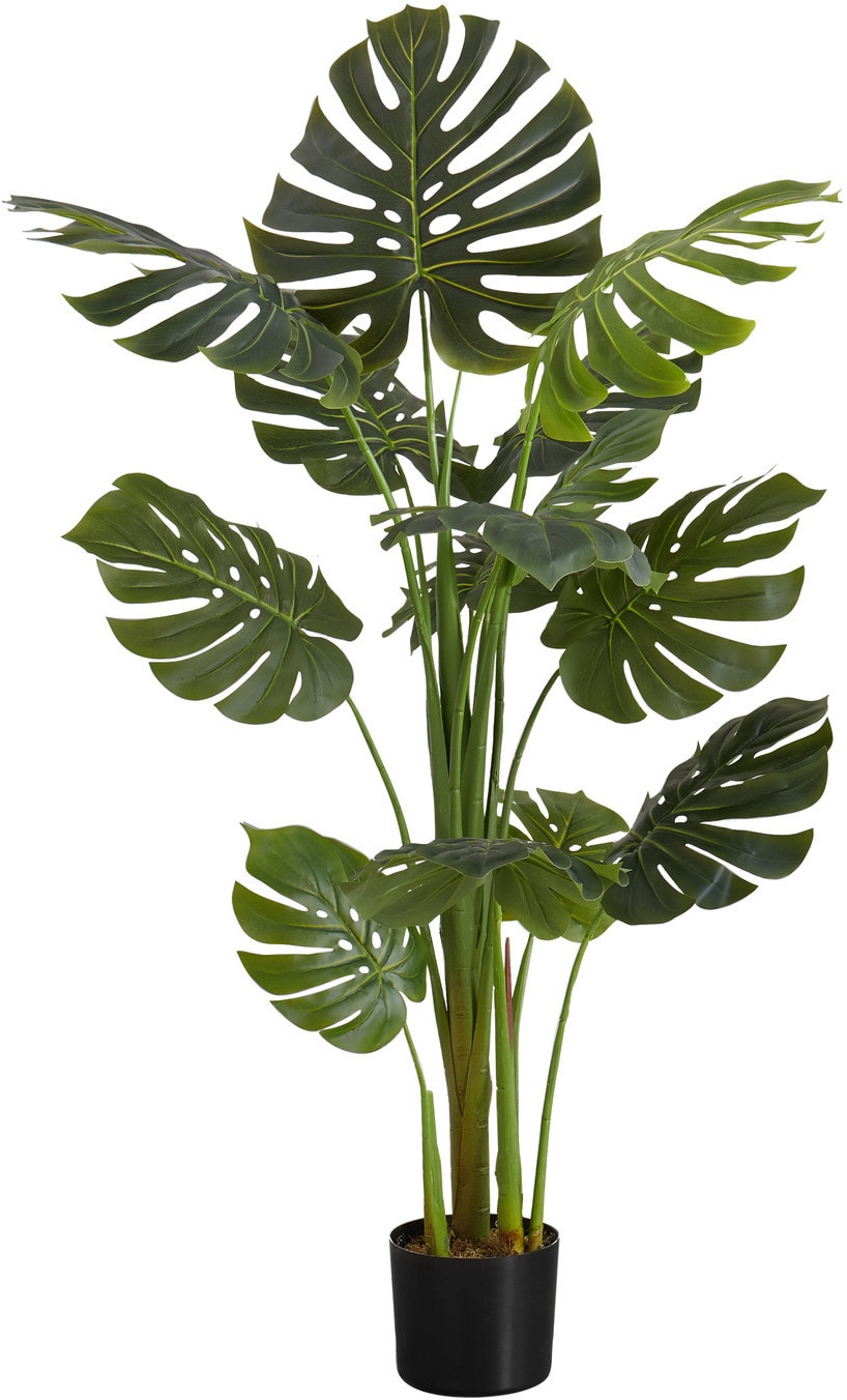 Faux Monstera Plant with Black Planter Value City Furniture