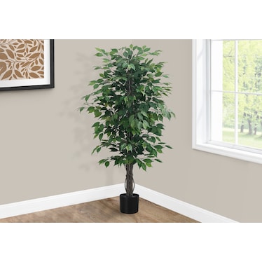 Faux 4' Ficus Tree with Black Planter