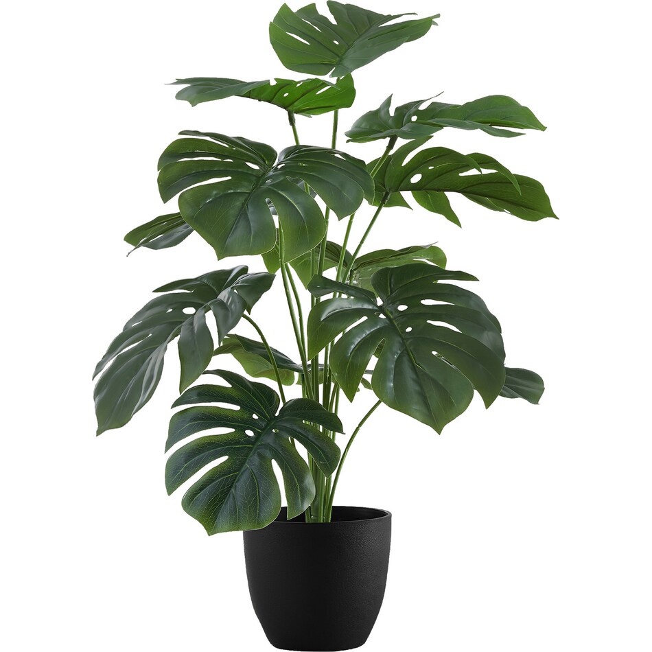 Faux Monstera Plant with Black Planter Value City Furniture