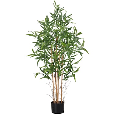 Faux 4' Bamboo Tree with Black Planter