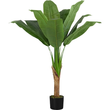 Faux Banana Tree with Black Planter