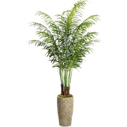 Faux 7.5' Areca Palm Plant with Verona Terracotta Planter - Medium