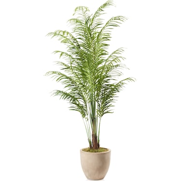 Faux 9' Areca Palm Plant with Sandstone Planter - Large
