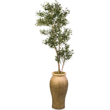 Faux 8.5' Olive Tree with Tuscan Terracotta Planter - Large