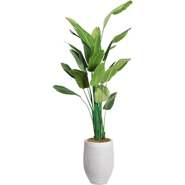 Faux 9' Travellers Palm Tree with Laurel Planter - Large
