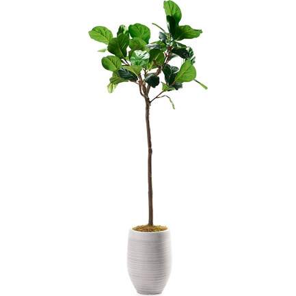 Faux 6' Fiddle Leaf Fig Tree with Laurel Planter - Medium