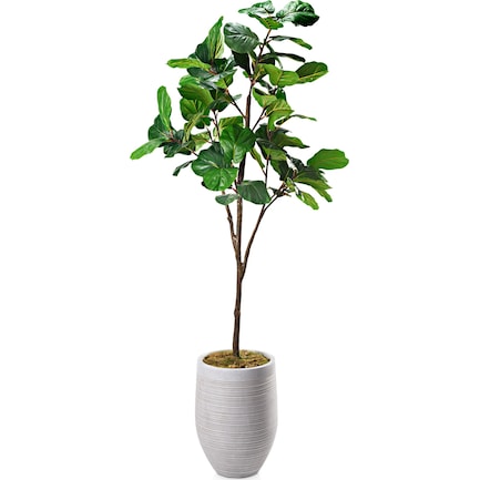Faux 7' Fiddle Leaf Fig Tree with Laurel Planter - Large