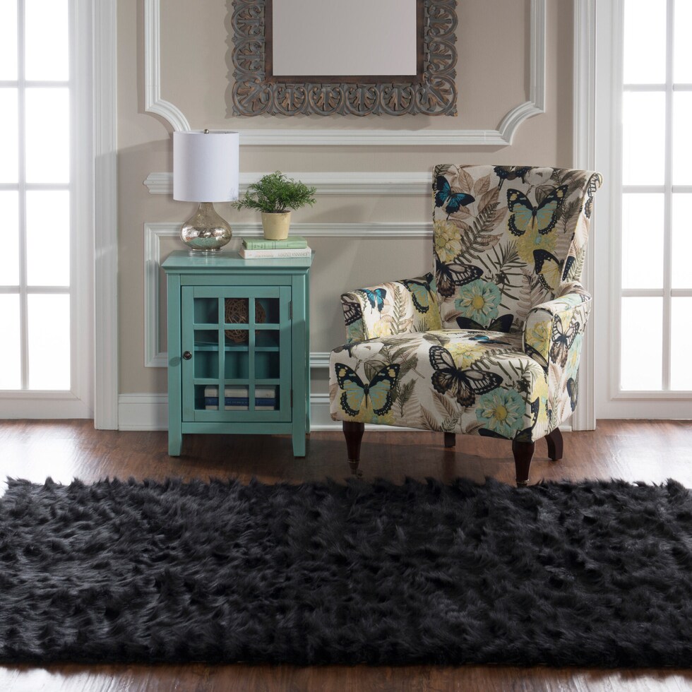 faux black area rug  x    