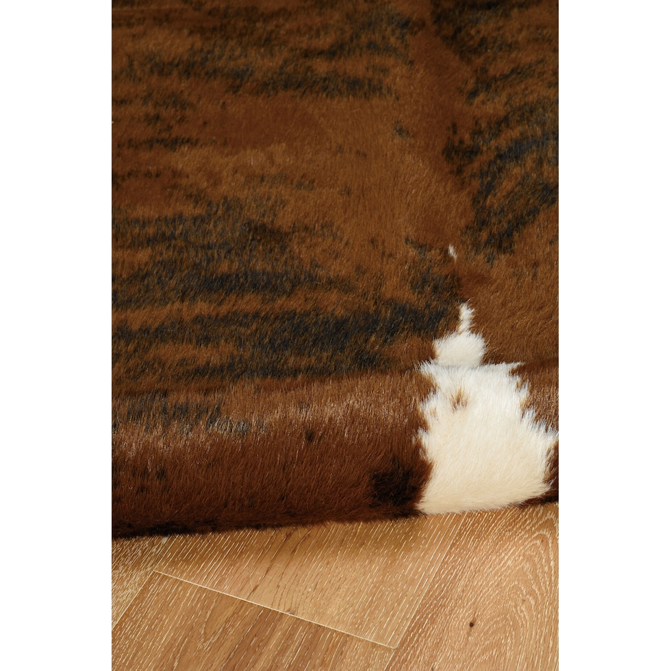 faux dark brown area rug  x    