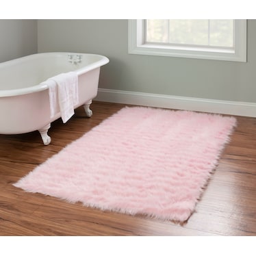 Faux Sheepskin 5 X 7 Area Rug - Pink