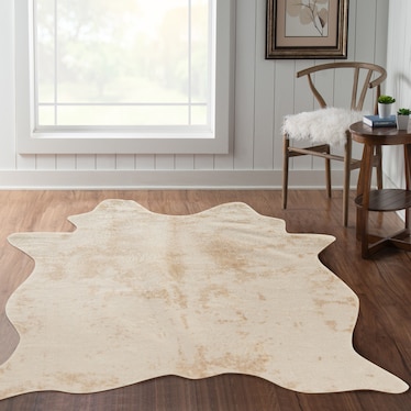 Faux Cowhide 5 X 6 Area Rug - Ivory