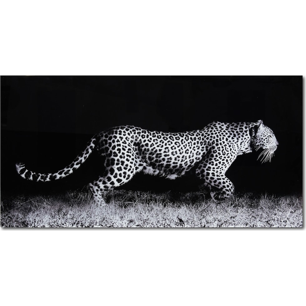 fearless leopard wall art  black wall art   