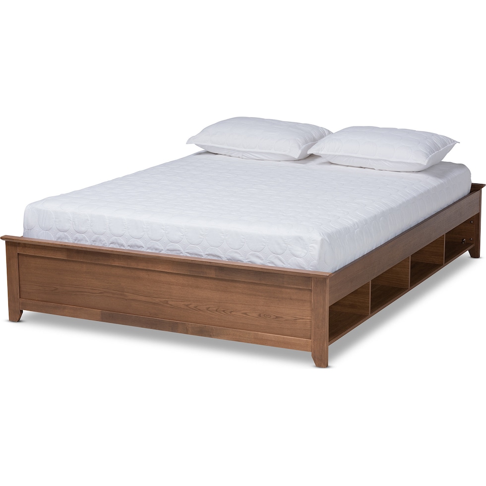 felizia ash walnut king bed   