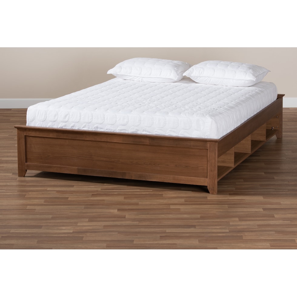 felizia ash walnut king bed   