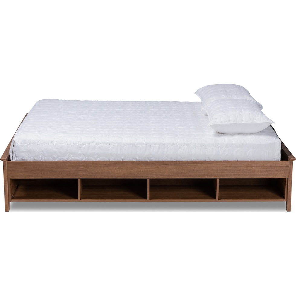 felizia ash walnut king bed   