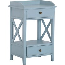 fern blue end table   