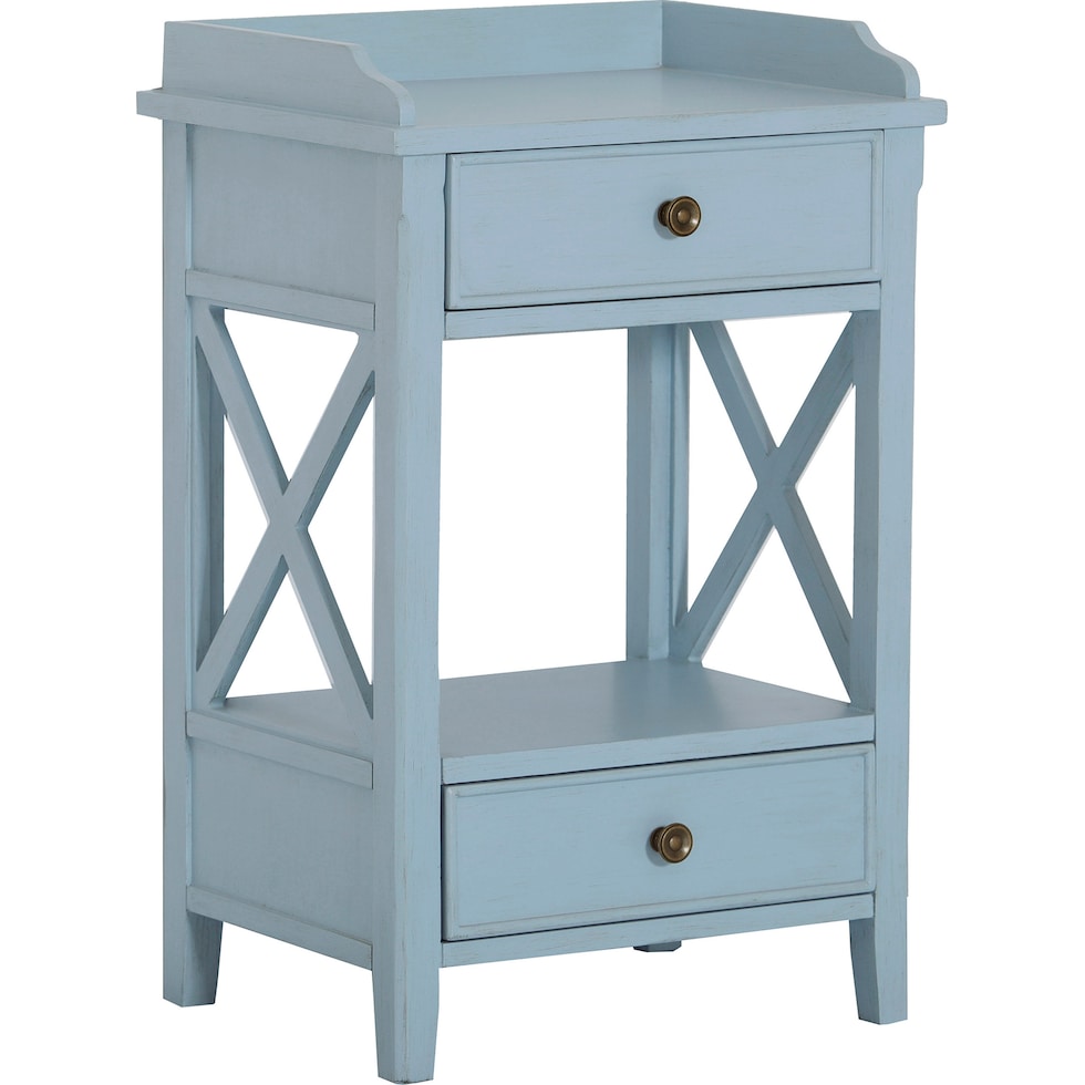fern blue end table   