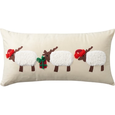 Festive Reindeer 12" x 24" Accent Pillow