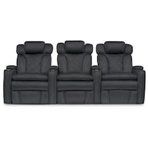 fiero charcoal gray  pc power home theater sectional   