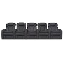 fiero charcoal gray power home theater sectional   