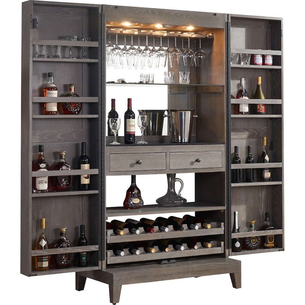 fillmore gray wine cabinet   