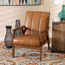 fisher light brown accent chair   