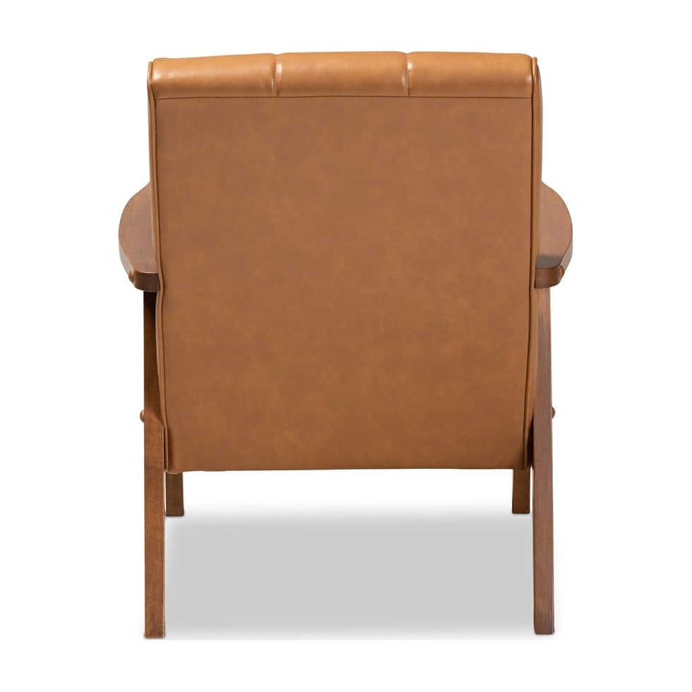 fisher light brown accent chair   
