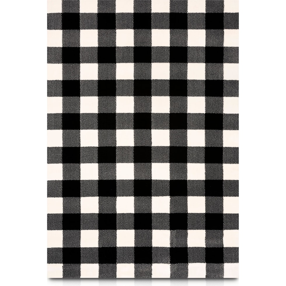 fitch plaid black area rug  x    