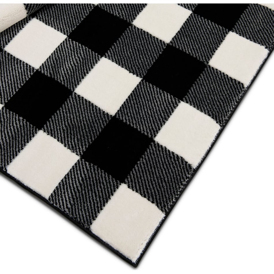 fitch plaid black area rug  x    