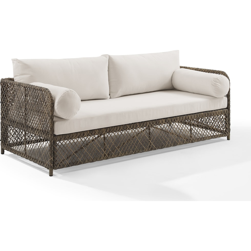 flat rock neutral outdoor sofa   