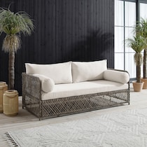 flat rock neutral outdoor sofa   