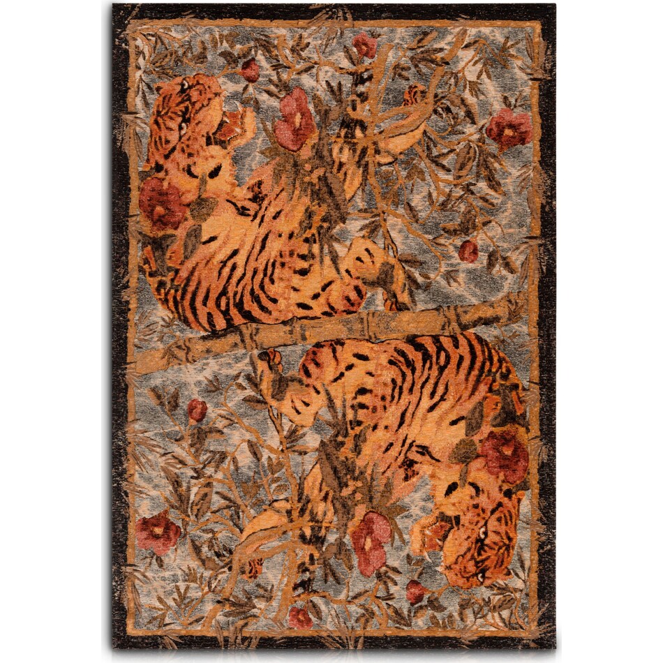flat woven tiger multicolor area rug ' x '   