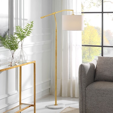 Waylon Floor Lamp - Gold/White