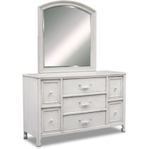 florence white dresser & mirror   