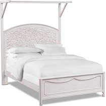 florence white full canopy bed   