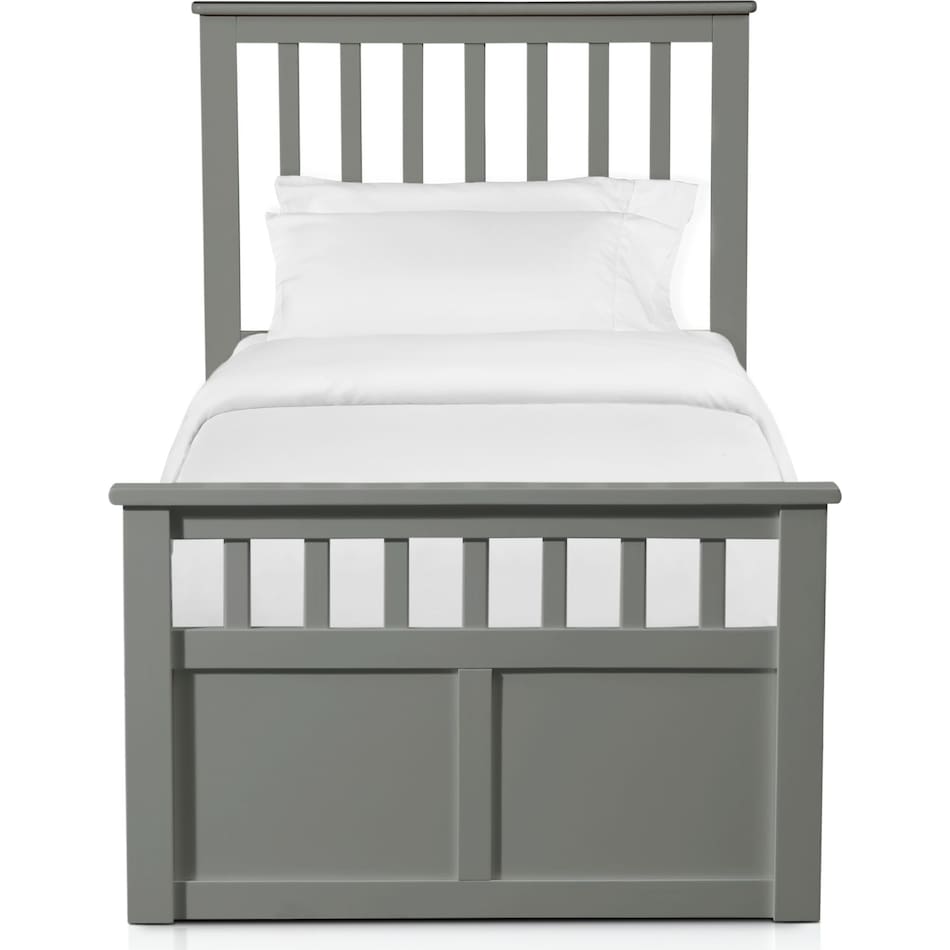 flynn youth gray full bed w storage   