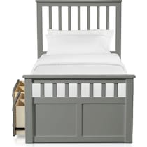 flynn youth gray twin bed with storage   