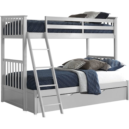 Flynn Twin over Full Trundle Bunk Bed - Gray