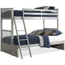 flynn youth gray twin over full bunk bed   