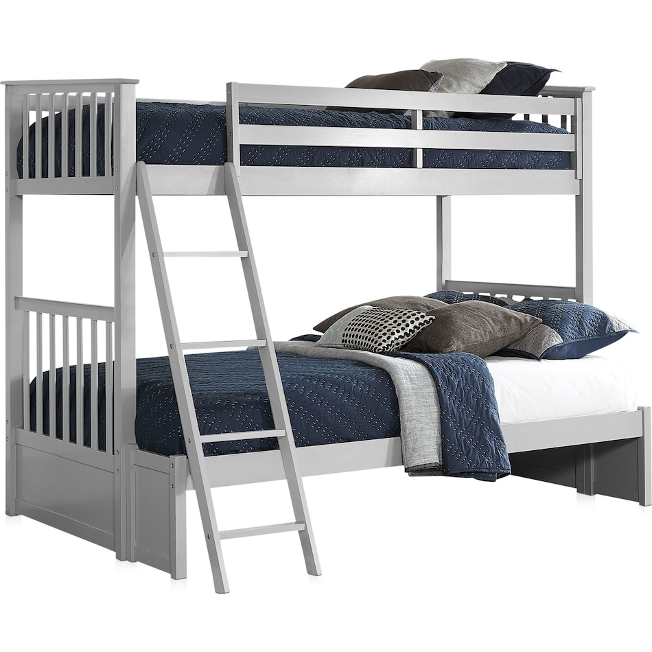 flynn youth gray twin over full bunk bed   