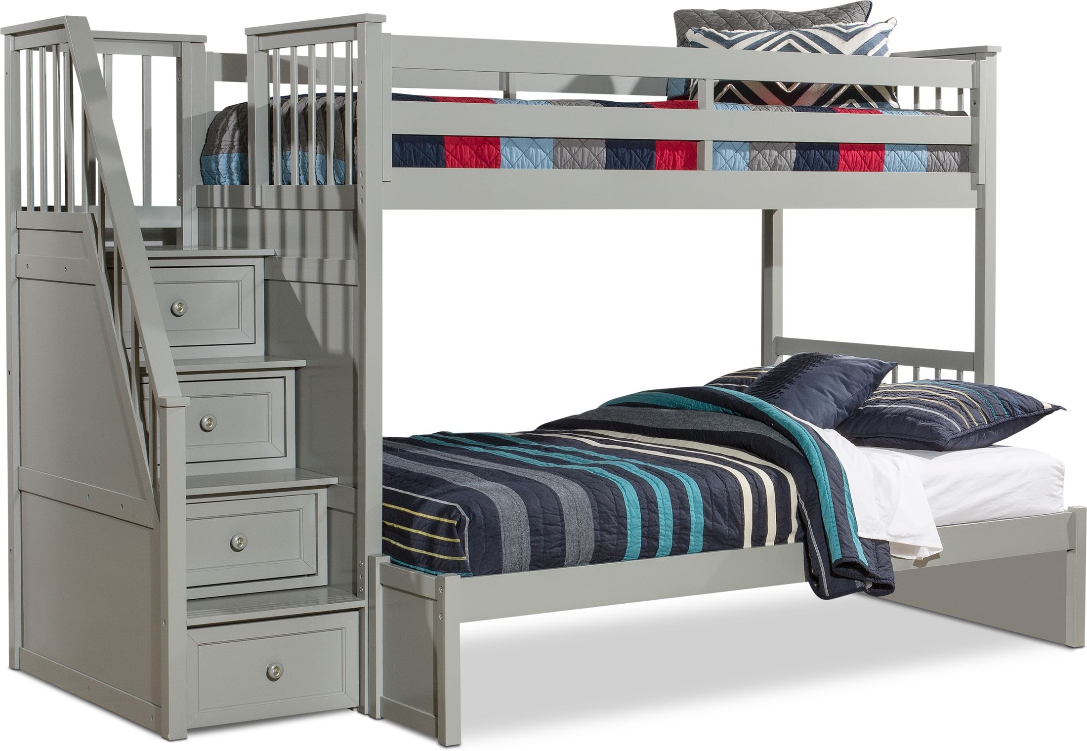 Undefined Value City Furniture, Gray Bunk Beds With Stairs