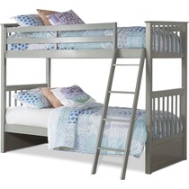 flynn youth gray twin over twin bunk bed   