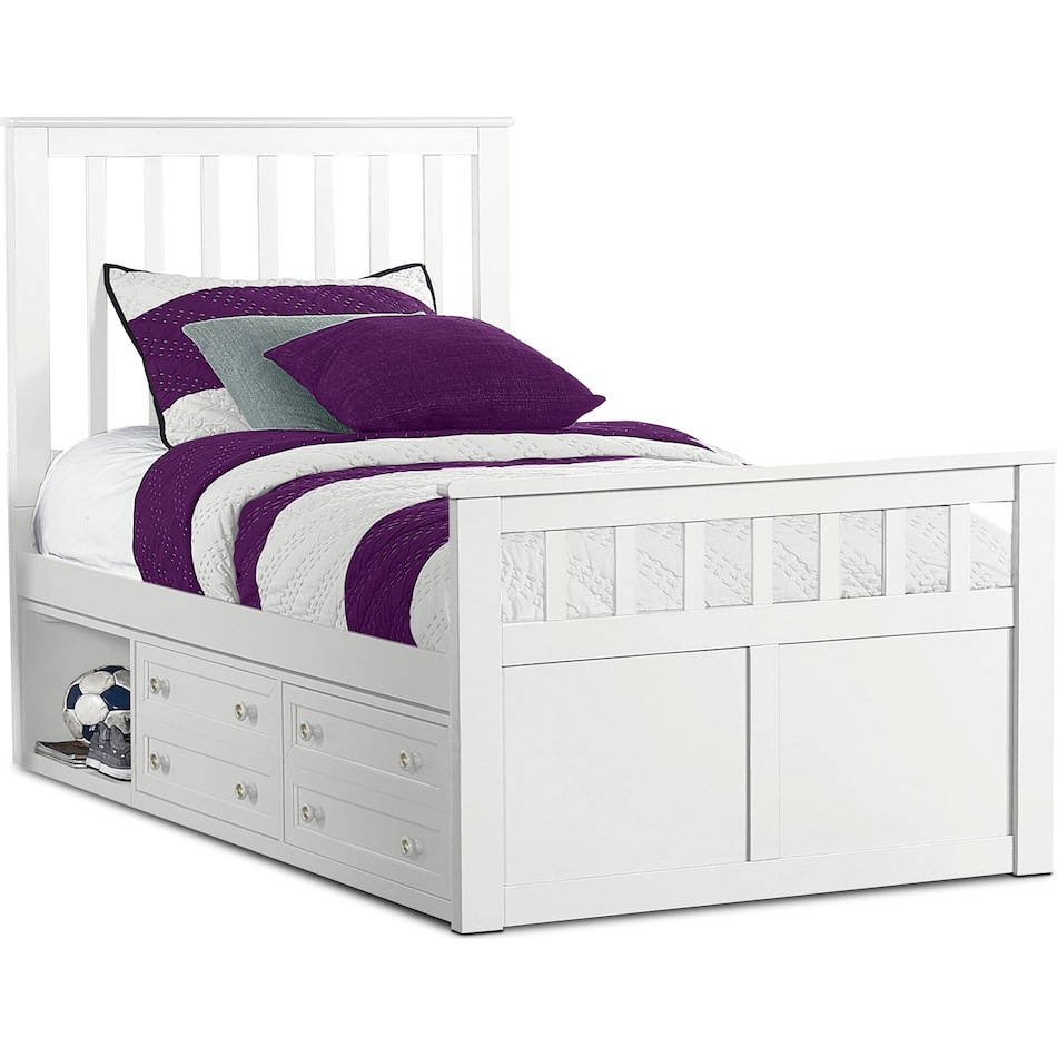 flynn youth white twin bed with storage   