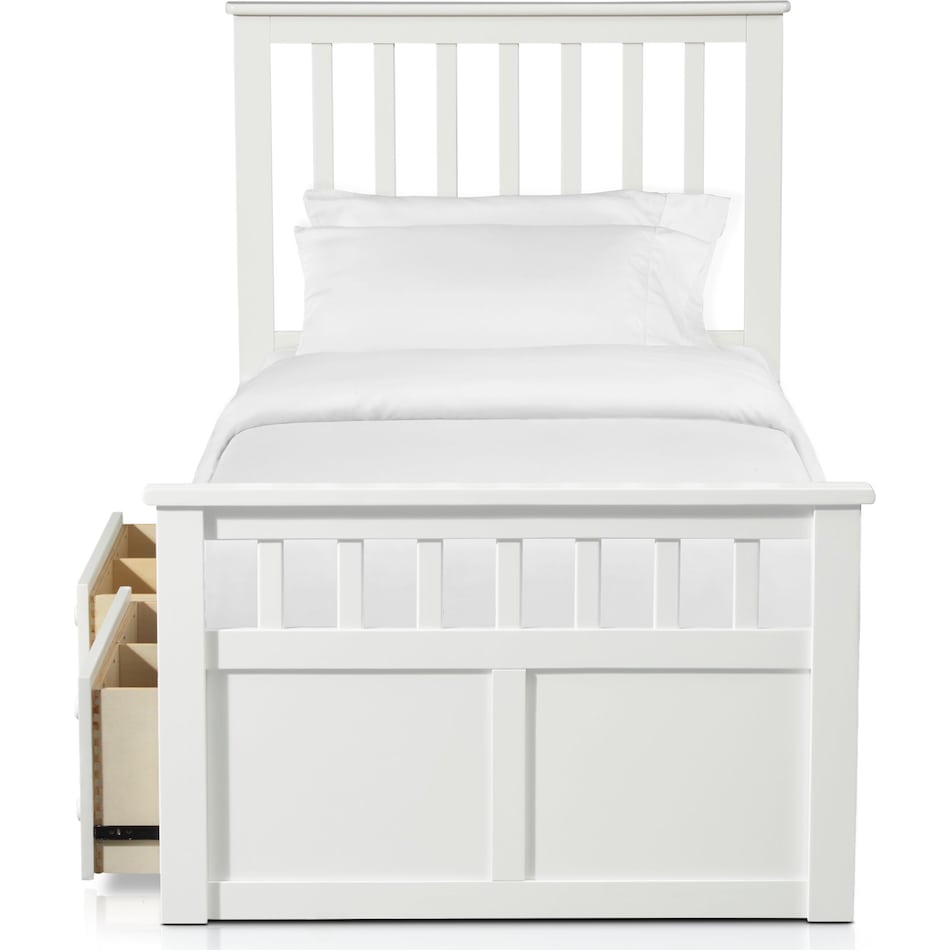 flynn youth white twin bed with storage   